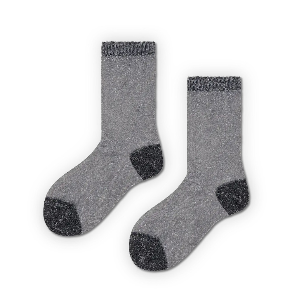 NWT Happy Socks Sheer 1/2 Crew Sock | Black Glitter | Size 41 - 46